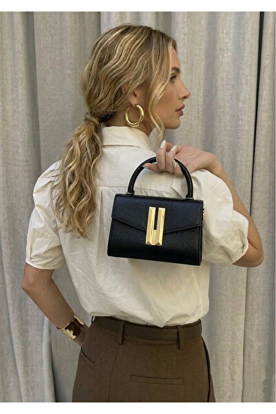 Pera Collection حقيبة كتف وحقيبة يد نسائية سوداء اللون