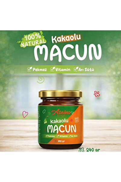 Aseina Arı sütü bal kakaolu Bitkisel Organik Vitamin Deposu Macun