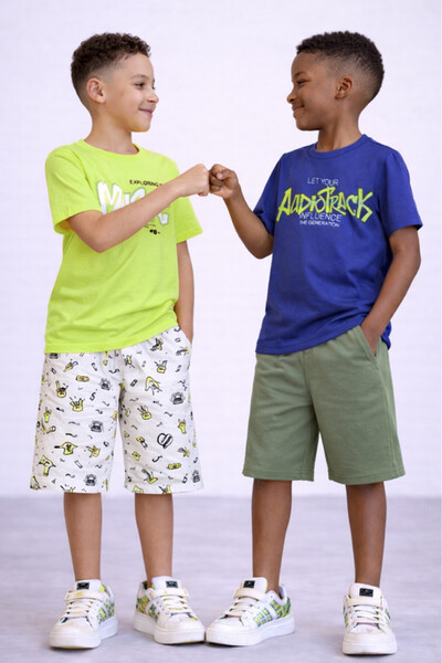 Victor and Jane Boys’ Multipack – Graphic T-Shirts & Shorts Set (4 Pack)