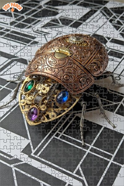 Esranın Dünyası Steampunk Insect Art Double Layer Framed Wooden Puzzle 250 Pi...
