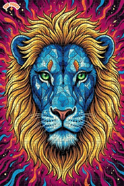 Esranın Dünyası The Lion King Digital Art Double-Layer Framed Wooden Puzzle 5...