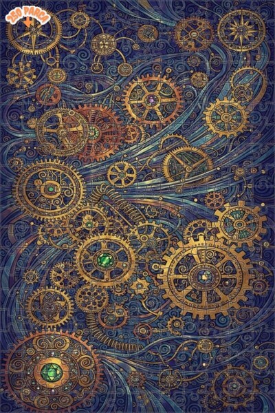 Esranın Dünyası Antique Gear Patterned Watercolor Look Art Puzzle 250 Pieces ...