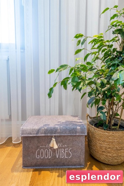 esplendor Multi-Purpose Organizer with Lid and Tassel Detail Felt Basket (min...