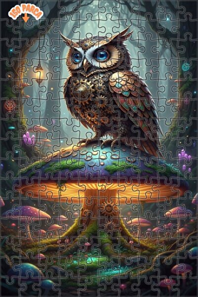 Esranın Dünyası Mechanical Owl Enchanted Forest Wooden Puzzle 150 Pieces 20X30