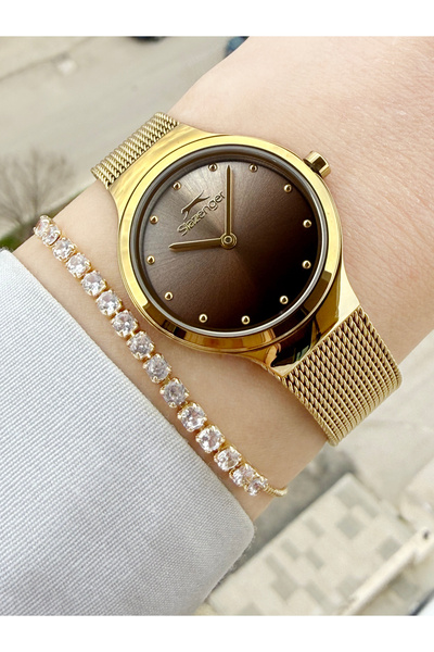 Slazenger Cord Steel Mesh 5 Atm Waterproof Women's Wristwatch and Bracelet