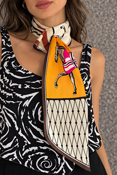 tarzınısec Alege-ți stilul Royal At cu model Cravată maro / Eșarfă / Fular 85...