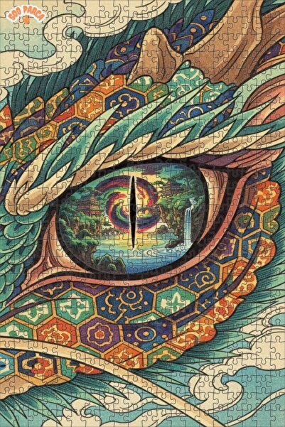 Esranın Dünyası Dragon's Eye View Oil Painting Lookalike Double-Layer Framed ...