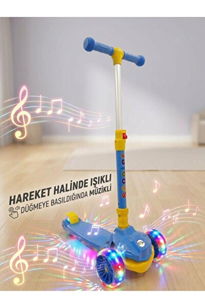 Tıfıl Toys Müzikli, Işıklı 4 Kademe Boy Ayarlanabilir Çocuk Scooter 100 Kg Ta...