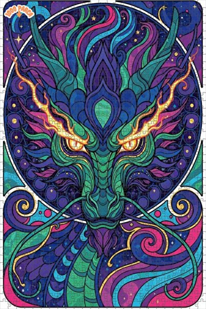 Esranın Dünyası Dragon Fire Patterned Double-Layer Framed Wooden Puzzle 1000 ...