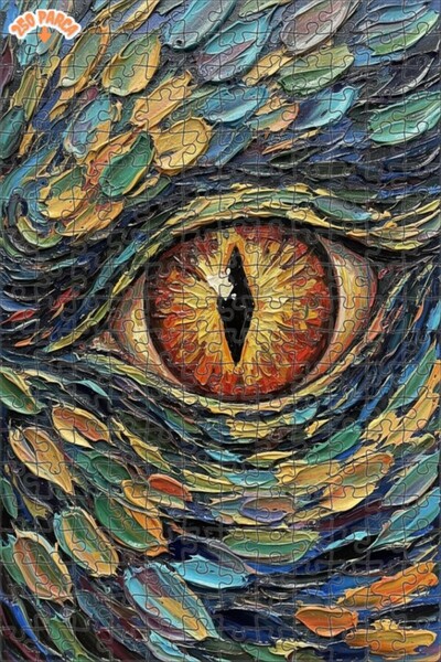 Esranın Dünyası Dragon Eye Oil Painting Lookalike Double-Layer Framed Wooden ...