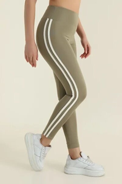 FORMO Colanți sport casual pentru femei, cu talie înaltă dungi, din neopren e...