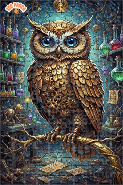 Esranın Dünyası Mechanical Owl Oil Painting Lookalike Art Puzzle 150 Pieces 2...