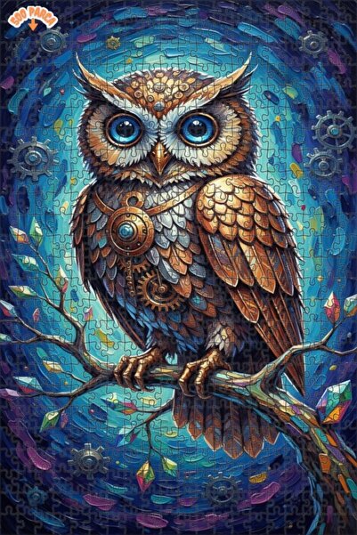 Esranın Dünyası Buhara Owl Art Double-Layer Framed Wooden Puzzle 500 Pieces 5...