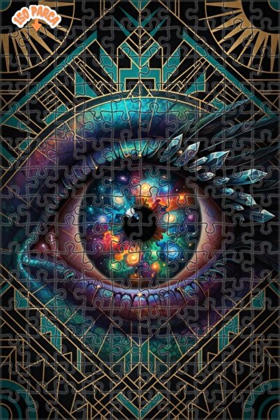 Esranın Dünyası Eye of the Universe Oil Painting Look Art Deco Double-Layer F...