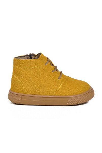 Generic Brand Yellow Suede Lace-Up Zippered Baby Boy Boots