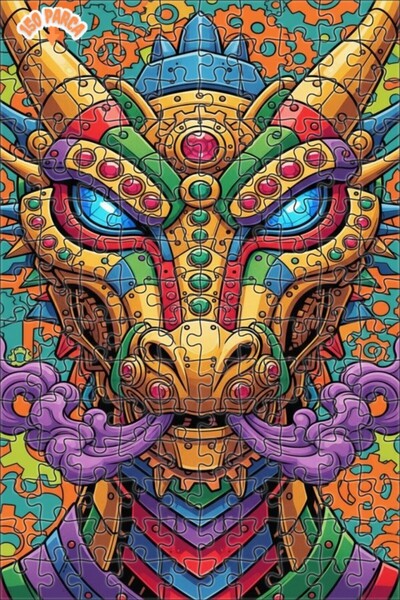 Esranın Dünyası Steampunk Dragon Art Double Layer Framed Wooden Puzzle 150 Pi...