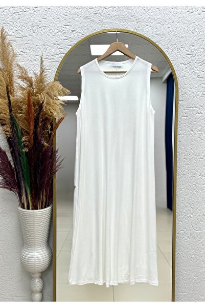MİHRA STORE Cemile Дълго бельо без ръкави-NA07 Бял