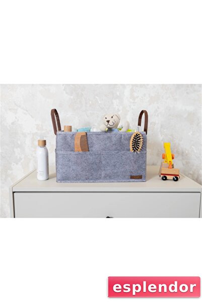 esplendor Multi-Purpose Organizer Box with 3 Compartments Leather Stripes Fel...