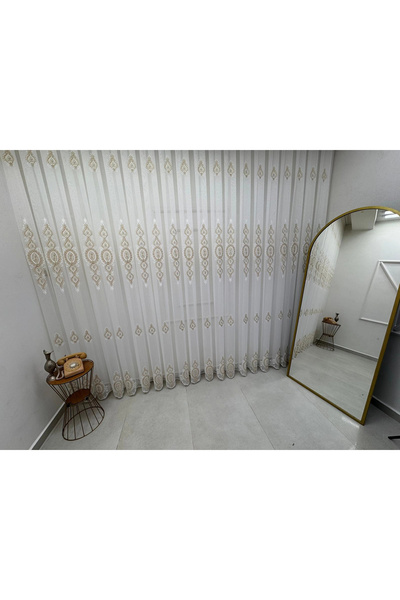 NİVEMESHOME YAREN 2024 GOLD 1/3 PİLELİ TÜL PERDE APM