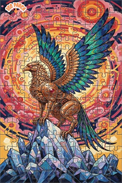 Esranın Dünyası لغز خشبي ميكانيكي على شكل فينيكس كريستال ذو مظهر زيتوني اللون...