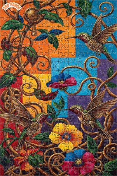 Esranın Dünyası Steam Punk Swallows Oil Painting Lookalike Double-Layer Frame...