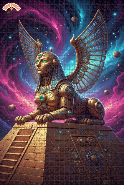 Esranın Dünyası Mechanical Sphinx Space Art Double-Layer Framed Wooden Puzzle...