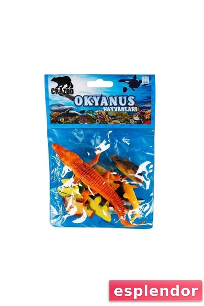 esplendor مجموعة لعب حيوانات المحيط مع حقيبة