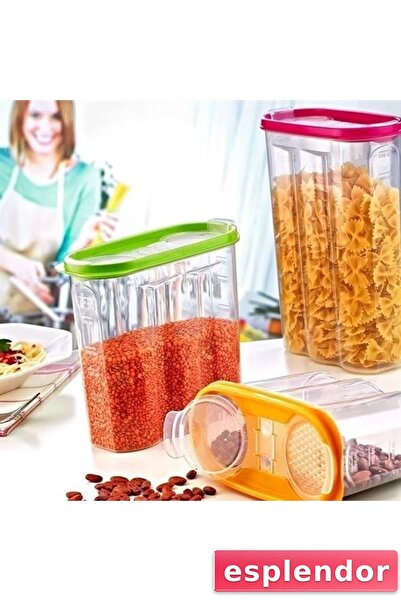 esplendor حاوية تخزين الطعام الجاف بمقياس 2 غطاء سعة 2.4 لتر - SA940