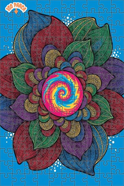 Esranın Dünyası Rainbow Floral Print Modern Art Look Double-Layer Framed Wood...