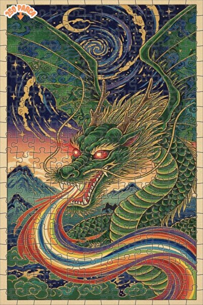 Esranın Dünyası Dragon Fire Double Layer Framed Wooden Puzzle 250 Pieces 30X30