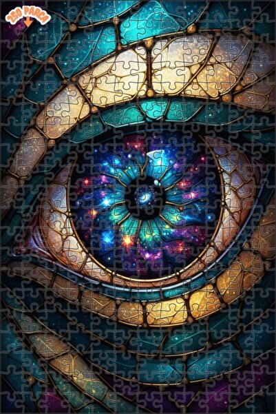 Esranın Dünyası Eye of the Universe Stained Glass Look Wooden Puzzle Double-L...