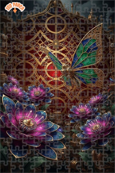 Esranın Dünyası Steam-Powered Butterfly and Mechanical Flowers Lookalike Doub...