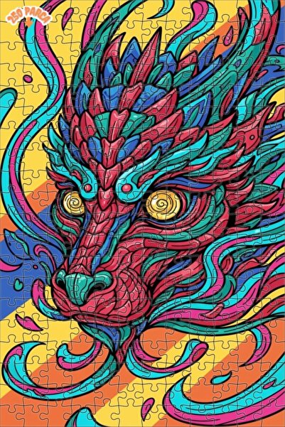 Esranın Dünyası Dragon Art Double Layer Framed Wooden Puzzle 250 Pieces 30X30