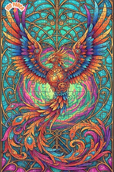 Esranın Dünyası Mystical Phoenix Bright Colors Oil Painting Double-Layer Fram...