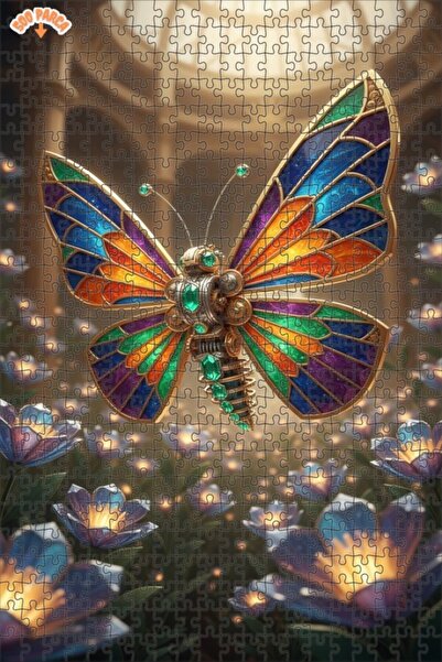 Esranın Dünyası Mystical Butterfly Victorian Art Wooden Puzzle Double-Layer F...
