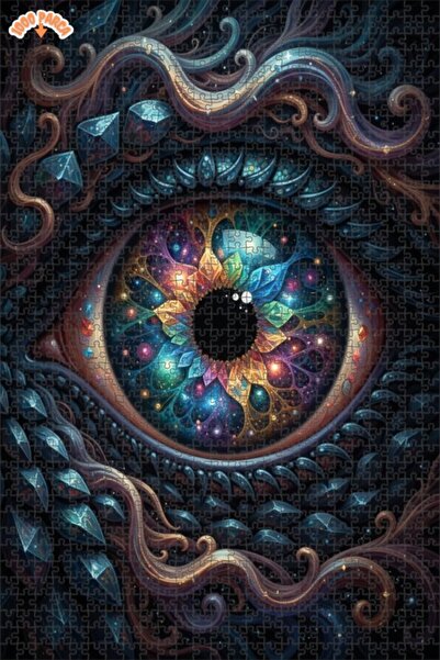 Esranın Dünyası Eye of the Universe Oil Painting Look Abstract Art Double-Lay...