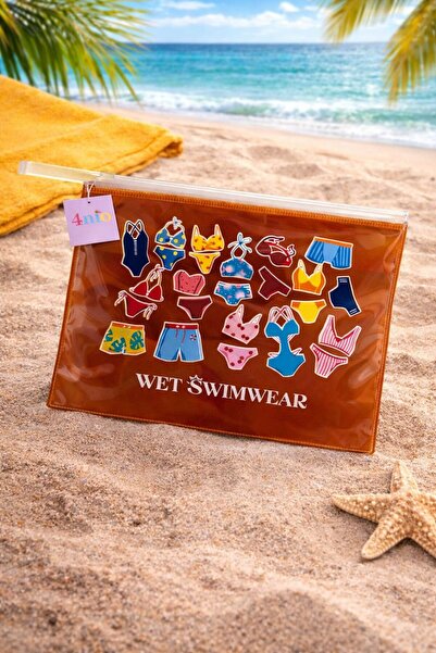 4nio حقيبة شفافة بسحاب للمكياج والسفر والبيكيني حقيبة سي