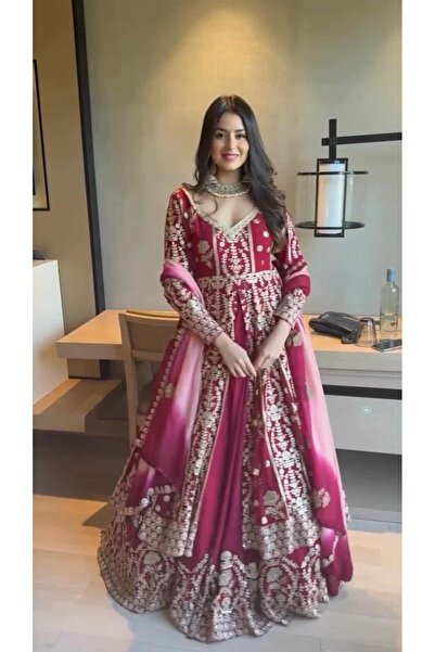 VBT READY TO WEAR GEORGETTE LONG LEHENGA GOWN FOR EID