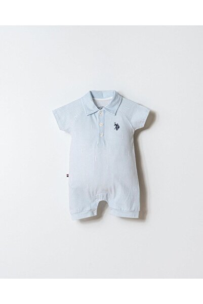 U.S. Polo Assn. بدلة بيبي بوي جولف كولا بلو باللون الأزرق