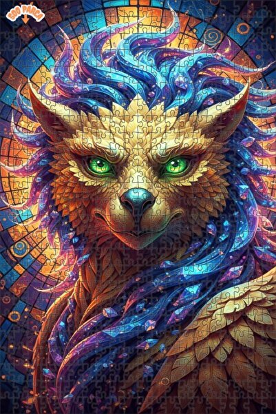 Esranın Dünyası Fantastic Crystal Mane Lion Art Puzzle 500 Pieces 50X30