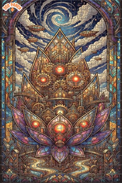 Esranın Dünyası Buharli Sanat Lotus Double-Layer Framed Wooden Puzzle 250 Pie...