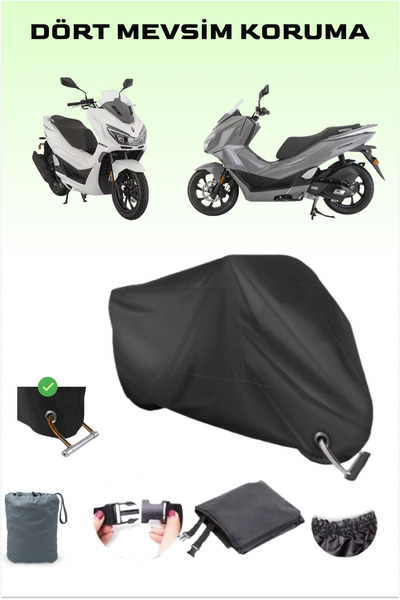 Breen Black Lock Compatible 4Mevsin Mondial 125 Strada Motor Canvas