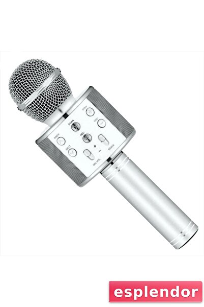 esplendor ميكروفون كاريوكي لاسلكي مع دعم USB وبطاقة الذاكرة