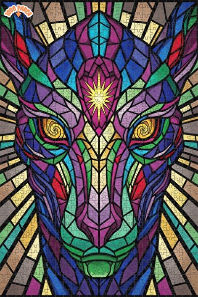 Esranın Dünyası Magical Colors Glass Mosaic Cat Art Double-Layer Framed Woode...