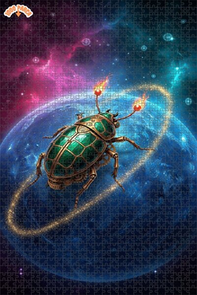 Esranın Dünyası Steampunk Insect Space Adventure Double-Layer Framed Wooden P...