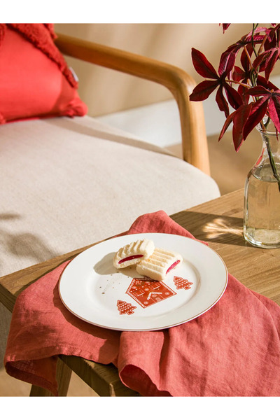 LC Waikiki LCW HOME Ekru Baskılı Porselen 4 LÜ Pasta Tabağı 19 Cm