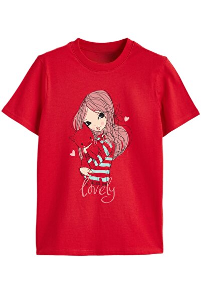 Rabona Fashion Tiny Fashion – Girl & Cat Printed Kids' T-Shirt