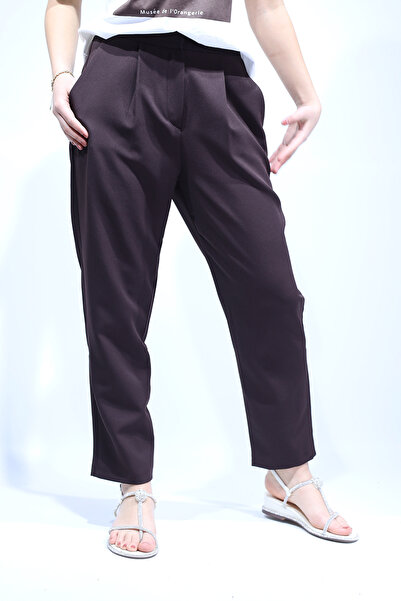 ELİT SHOES Comfortable Cut Women's Trousers with Pile Detail