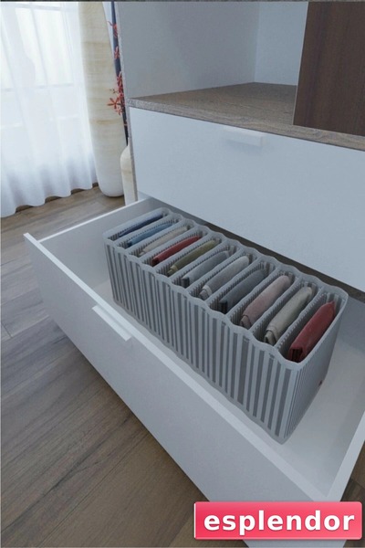 esplendor منظم خزانة وأدراج بـ 11 قسمًا، منظم أكورديون M-00500 (3 قطع) 00517