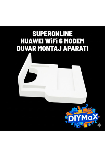 DIYMaX Superonline Huawei WiFi 6 Modem Duvar Askı Aparatı – Modem Sabitleme A...